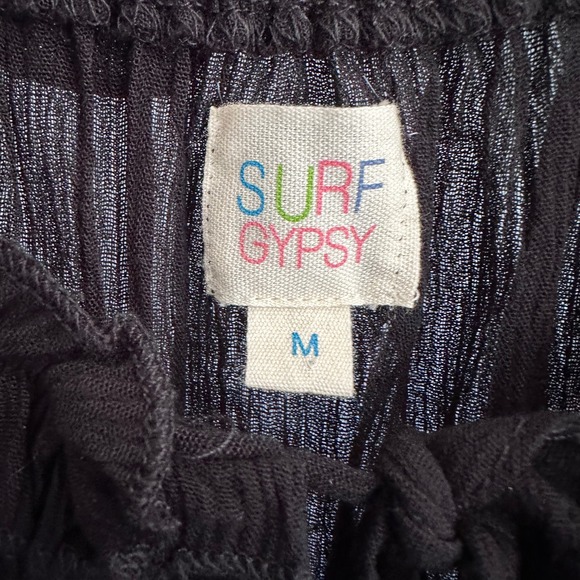 Surf Gypsy Black Boho Mini Dress size medium - Picture 4 of 5